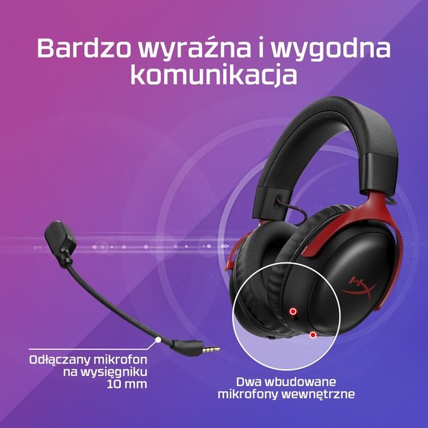 HyperX Cloud III S Wireless - Gaming Headset (Black-Red)