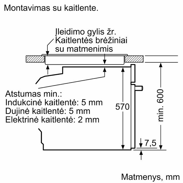 Įmontuojama orkaitė Bosch Serija 4, HRG272EB3, su papildomų garų funkcija, 71 l