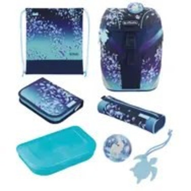 Herlitz SoftLight Plus Greenline Blue Ice school bag set Girl Polyester Blue, Navy