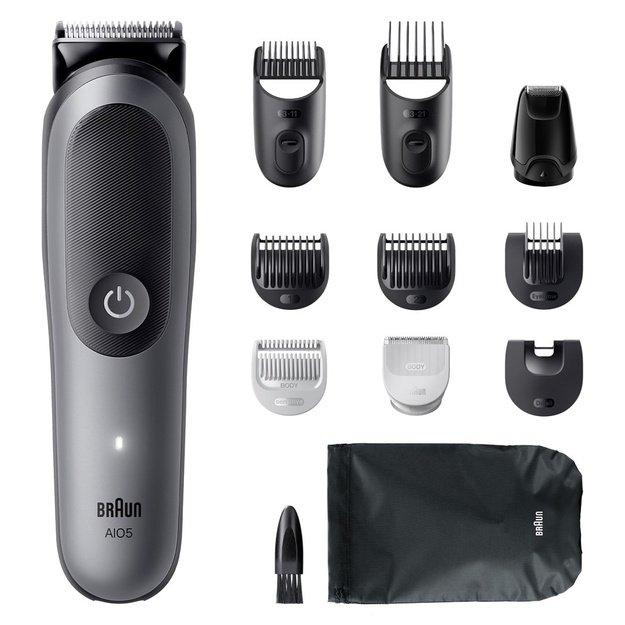 Braun 11-in-1 Grooming Kit | All-in-One Kit Series 5 AIO5560 | Cordless | Number of length steps 14 | Grey/Black