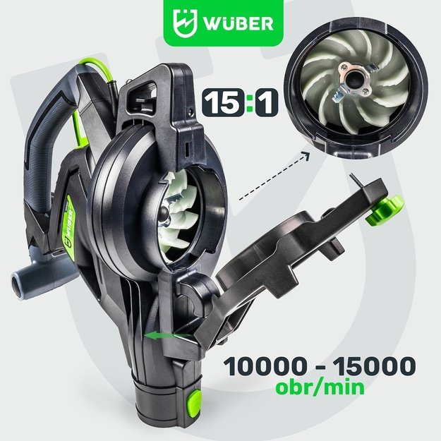 WUBER W43422 electric leaf blower 3000W with shredder 15:1