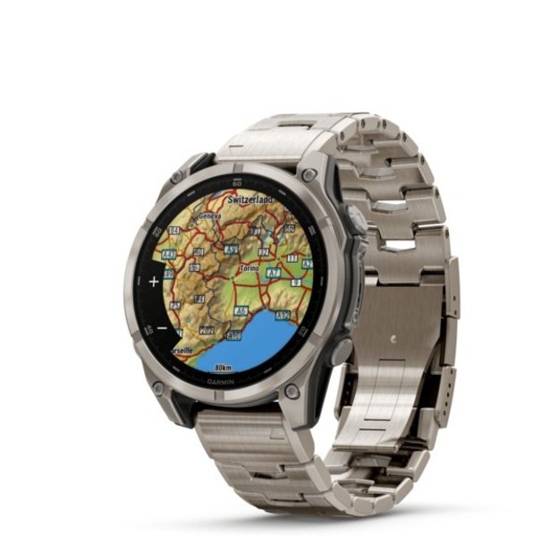 Garmin Fenix 8 3.56 cm (1.4 ) AMOLED 47 mm Digital 454 x 454 pixels Touchscreen Titanium Wi-Fi GPS (satellite)