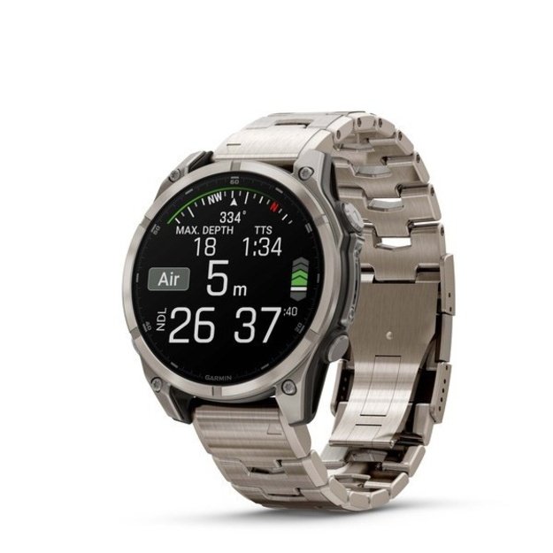Garmin Fenix 8 3.56 cm (1.4 ) AMOLED 47 mm Digital 454 x 454 pixels Touchscreen Titanium Wi-Fi GPS (satellite)