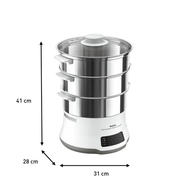TEFAL Steamer Pot | VC502D10 | 0.7 L | Number of programs 8 | White/Stainless Steel