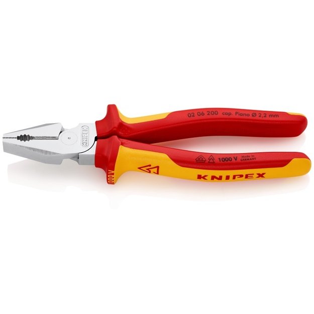 Kombinuotos didelės svertinės jėgos replės KNIPEX 0206, 200mm