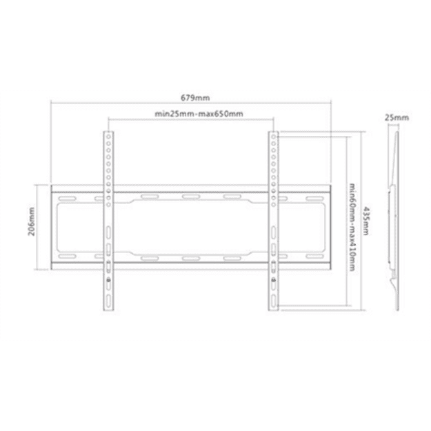 Sunne | Wall mount | 37-70-EF | Fixed | 37-70   | Maximum weight (capacity) 40 kg | Black