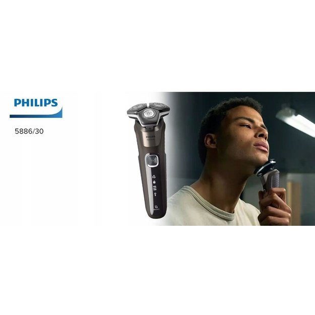 Philips Shaver | S5886/30 | Operating time (max) 60 min | Wet & Dry | Lithium-ion | Black