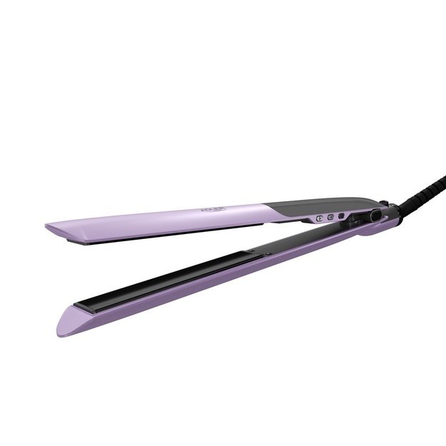 Adler AD 2329 Hair Straightener, Ceramic Coated Plates, LCD Display, 6 Temp Settings, Travel Case + Heat Glove, Purple