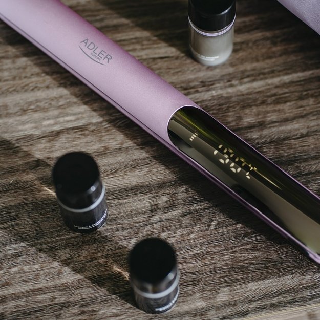 Adler AD 2329 Hair Straightener, Ceramic Coated Plates, LCD Display, 6 Temp Settings, Travel Case + Heat Glove, Purple