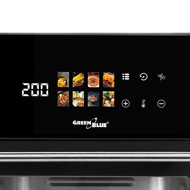 GreenBlue AIR FRYER Oil-Free Air Fryer, 1800W, 10L capacity, 8 programs, accessories, timer, GB950