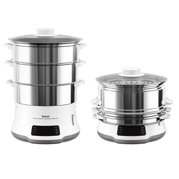 TEFAL Steamer Pot | VC502D10 | 0.7 L | Number of programs 8 | White/Stainless Steel