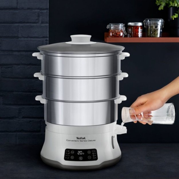 TEFAL Steamer Pot | VC502D10 | 0.7 L | Number of programs 8 | White/Stainless Steel