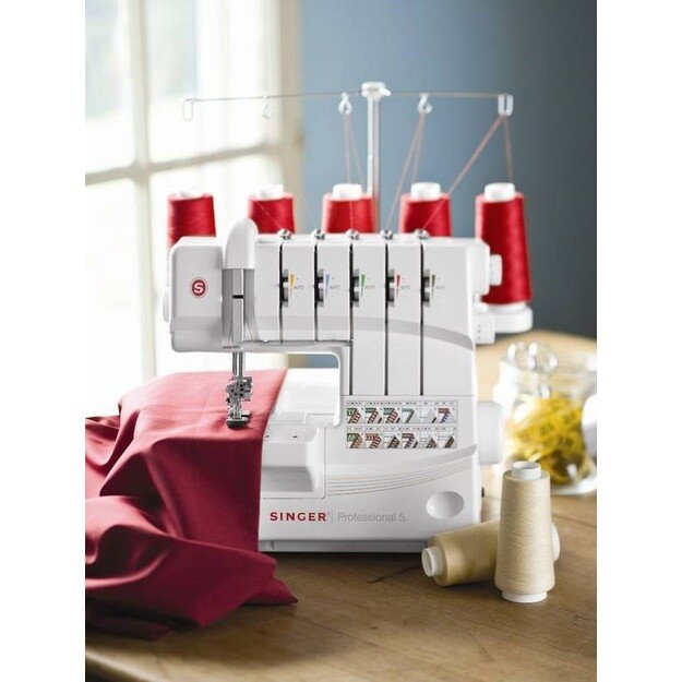 Overlock Singer 14T968 sewing machine, electric current, white 3