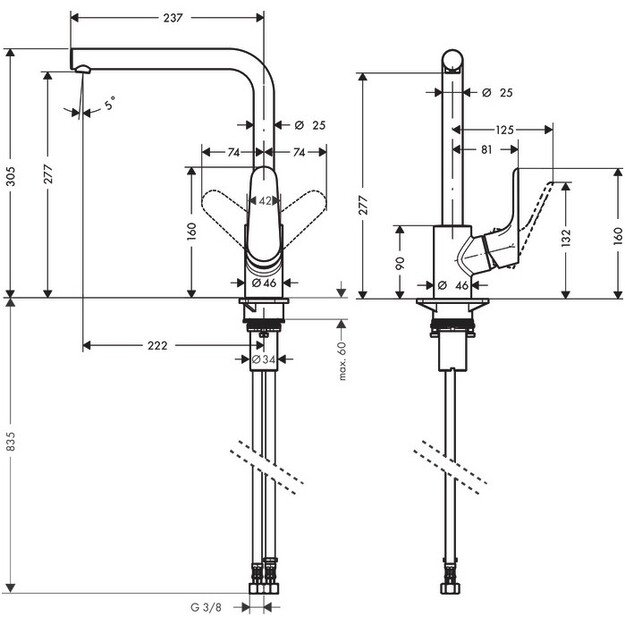 Virtuvinis maišytuvas Hansgrohe Focus M41 juodas 31817670