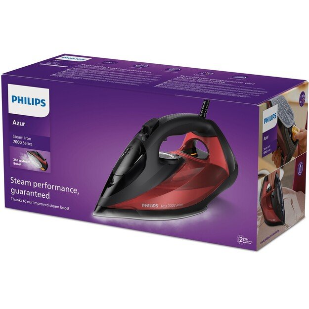 Philips 7000 series DST7022/40 iron Steam iron SteamGlide Plus soleplate 2800 W Black, Red 1
