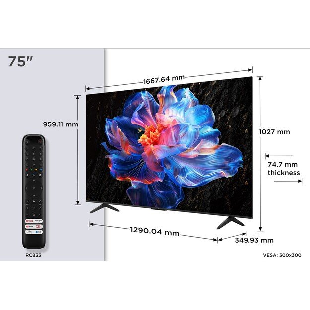 TCL 75P69K TV 190.5 cm (75 ) 4K Ultra HD Smart TV Wi-Fi Black 5