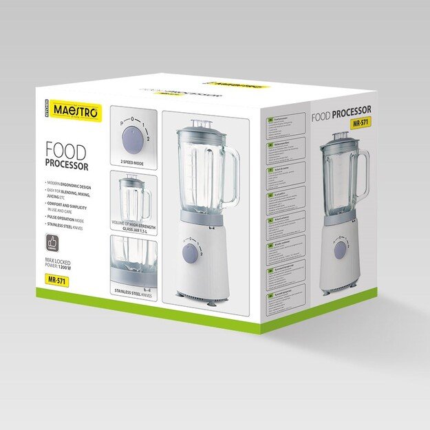 Food processor MAESTRO MR-571 1200W White, Grey 1