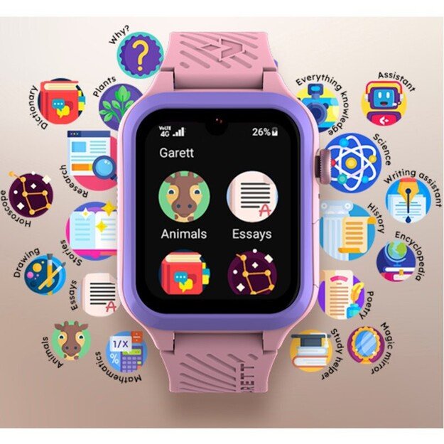 I&scaron;manusis laikrodis  vaikams su lietuvi&scaron;ku meniu Garett Kids Essa 2 AI 4G Pink 11
