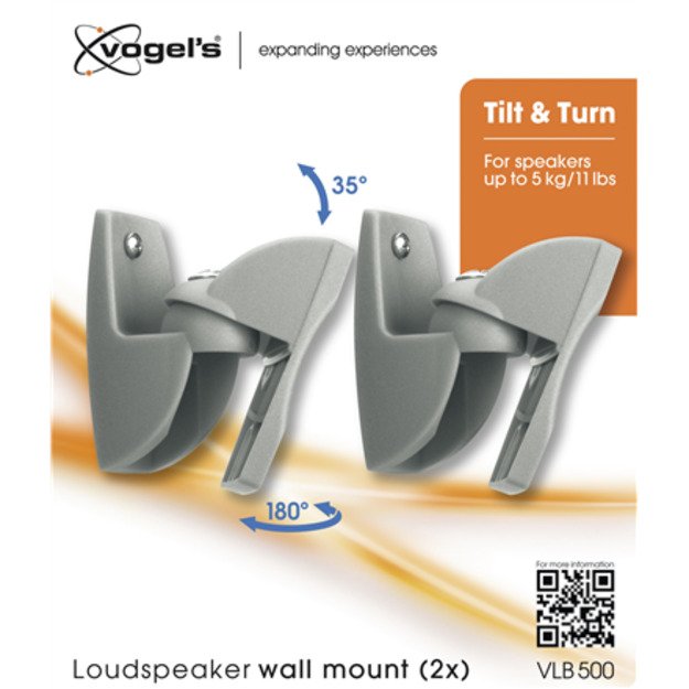 Vogels | Loundspeaker Mount | VLB500 2 pcs. | Turn, Tilt | Maximum weight (capacity) 5 kg | Black 1