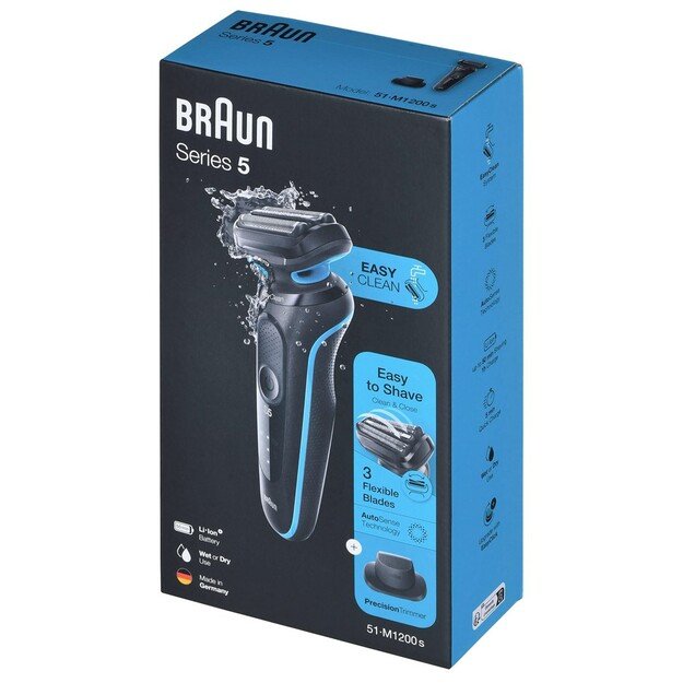 Braun | Shaver | 51-M1200s | Operating time (max) 50 min | Wet & Dry | Black/Mint 6