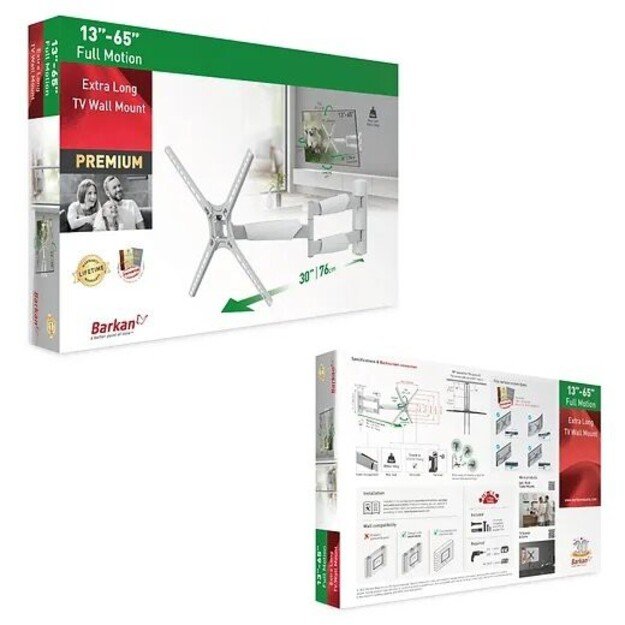 BARKAN BM343XLW 13-65  TV, 4 lankstų, sieninis, prailgintas, baltas 1