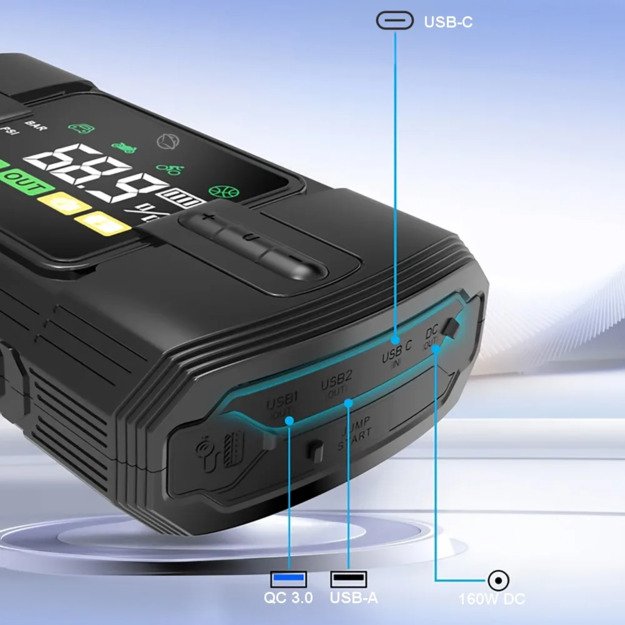 Manta MAJS001AP Jumpstarter With Air Compressor 5