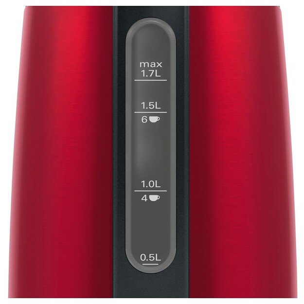 Bosch | Kettle | DesignLine TWK3P424 | Electric | 2400 W | 1.7 L | Stainless steel | 360&deg; rotational base | Red 1