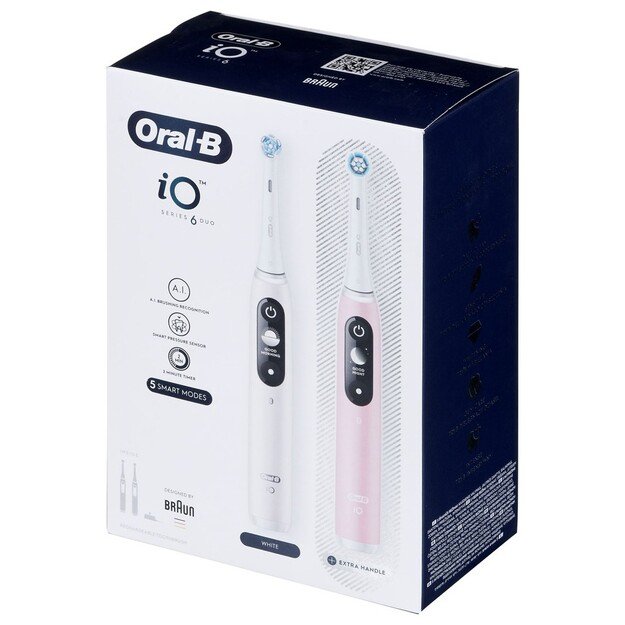 Oral-B Electric Toothbrush | iO6 DuoPack | Rechargeable | For adults | Number of brush heads included 2 | Number of teeth brushi 6