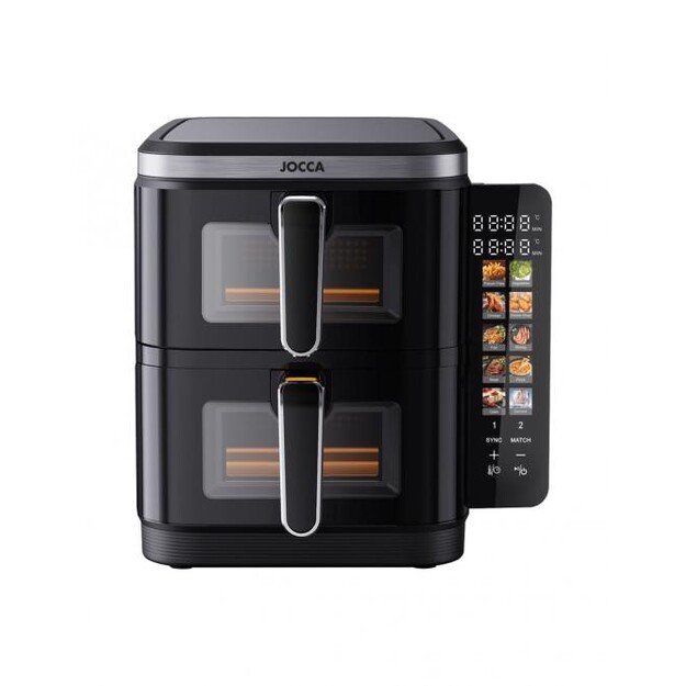 Dviguba kar&scaron;to oro gruzdintuvė su langeliais ir spalvotu displėjumi Jocca 2496  11L juoda
