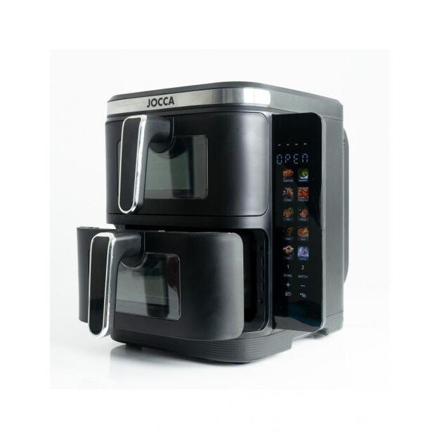 Dviguba kar&scaron;to oro gruzdintuvė su langeliais ir spalvotu displėjumi Jocca 2496  11L juoda 3
