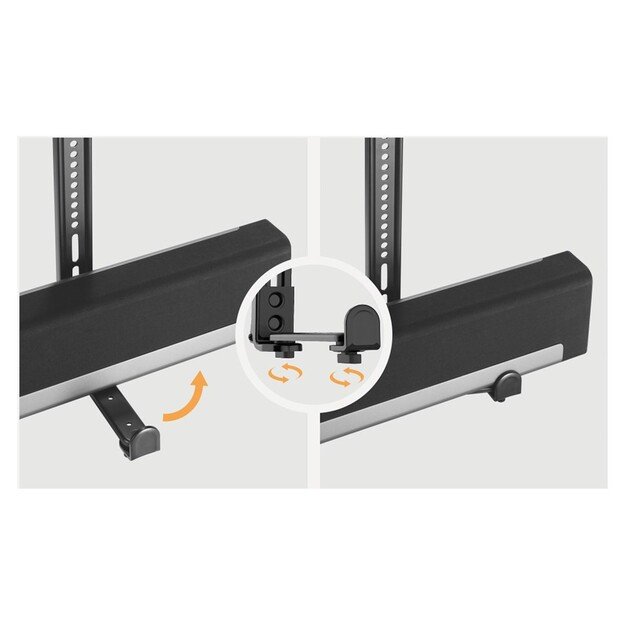 Maclean MC-914 Universal Soundbar Mount Speaker Holder Mounting Under TV up to 15kg VESA Space Saving 6
