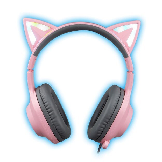 Foxxray Shining Cat Gaming Headset Wired Black/Pink
