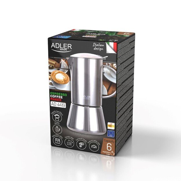 Adler | Espresso Coffee Maker | AD 4419 | Stainless Steel