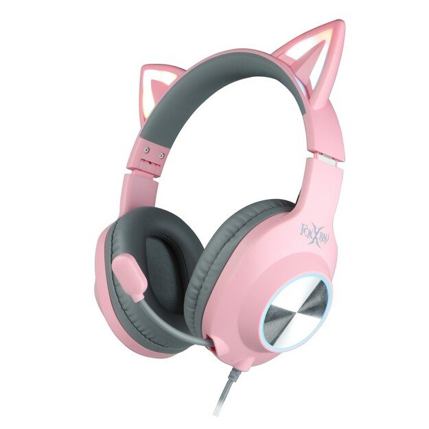 Foxxray Shining Cat Gaming Headset Wired Black/Pink