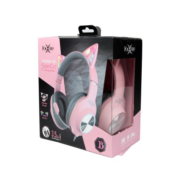 Foxxray Shining Cat Gaming Headset Wired Black/Pink