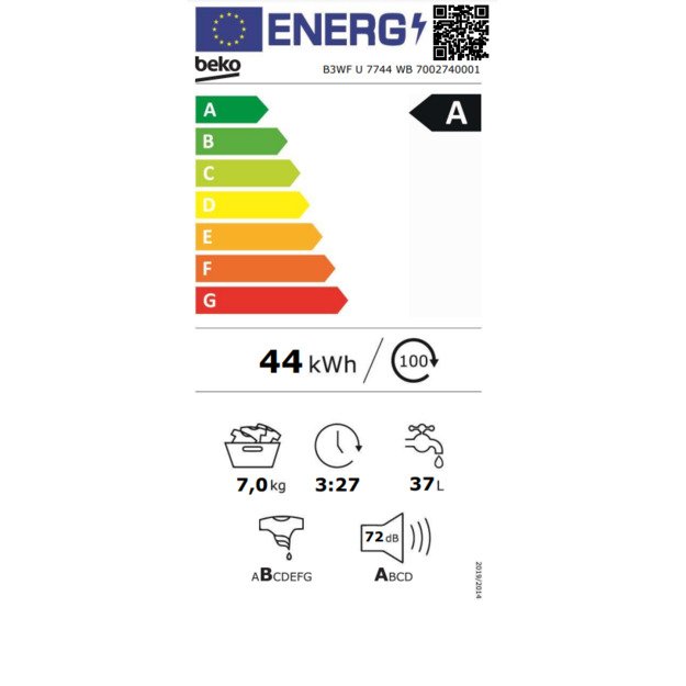 Skalbyklė BEKO B3WFU7744WB