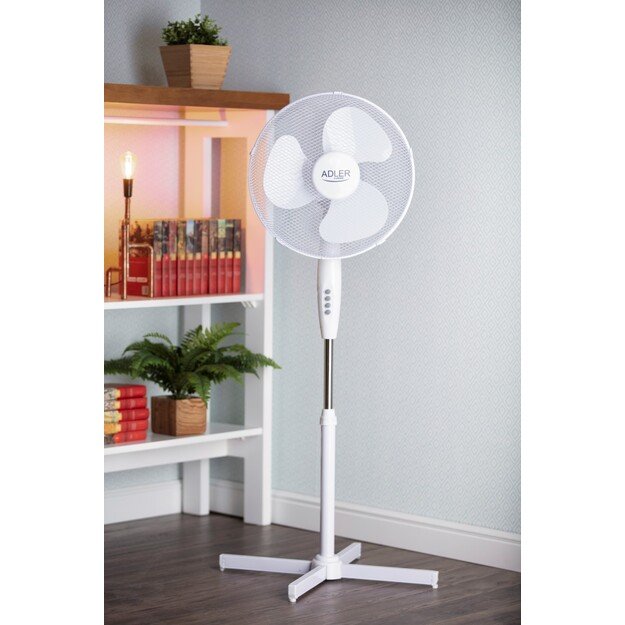 Adler | AD 7305 | Stand Fan | White | Diameter 40 cm | Number of speeds 3 | Oscillation | 45 W | No