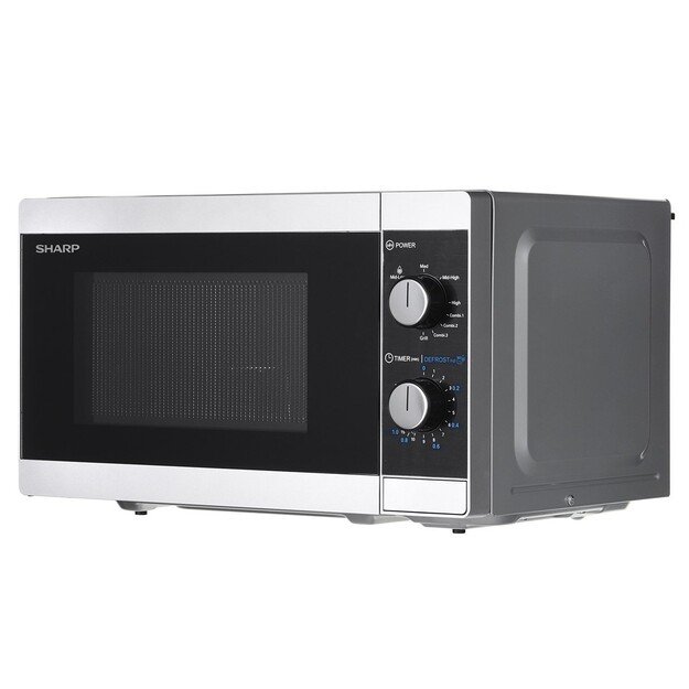 Cooker microwave SHARP YC-MG01E-S (800W, 20l, silver color)