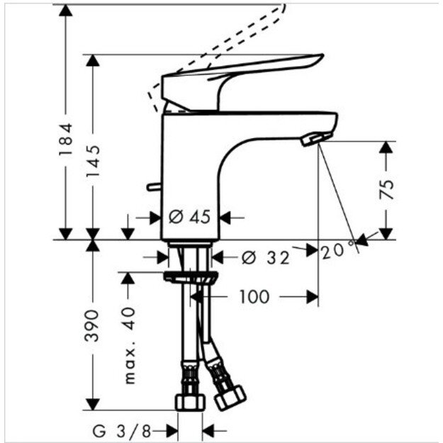 Praustuvo maišytuvas Hansgrohe Logis E 71160000