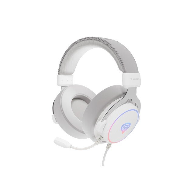 GENESIS NEON 764 RGB OVER-EAR HEADPHONES WITH MICROPHONE BACKLIGHT WHITE USB