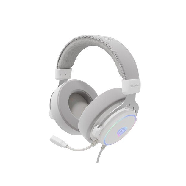 GENESIS NEON 764 RGB OVER-EAR HEADPHONES WITH MICROPHONE BACKLIGHT WHITE USB