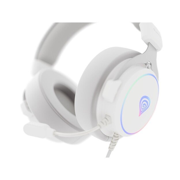 GENESIS NEON 764 RGB OVER-EAR HEADPHONES WITH MICROPHONE BACKLIGHT WHITE USB
