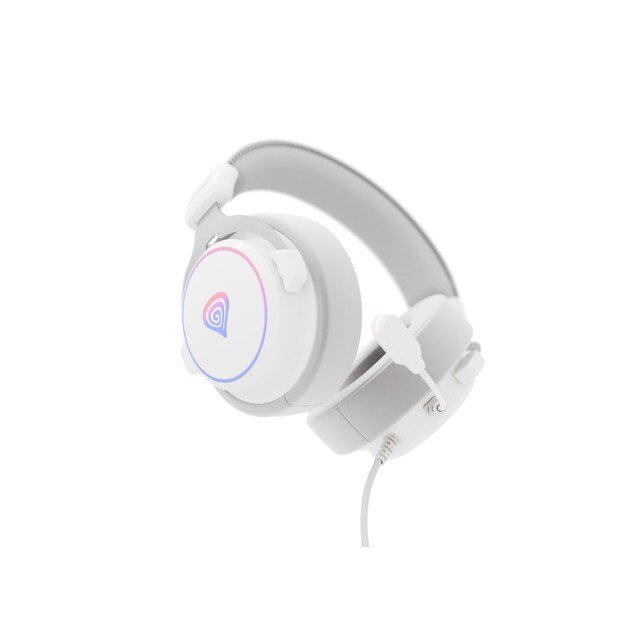 GENESIS NEON 764 RGB OVER-EAR HEADPHONES WITH MICROPHONE BACKLIGHT WHITE USB
