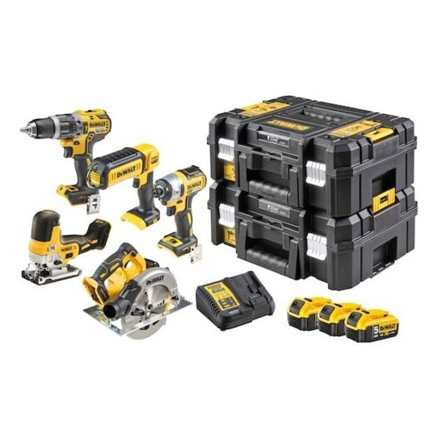 DEWALT. 18V DCK500P3T COMBO KIT (DCD796 + DCF887 + DCS570 + DCS335 + DCL050) 3x5.0Ah 2x TSTAK