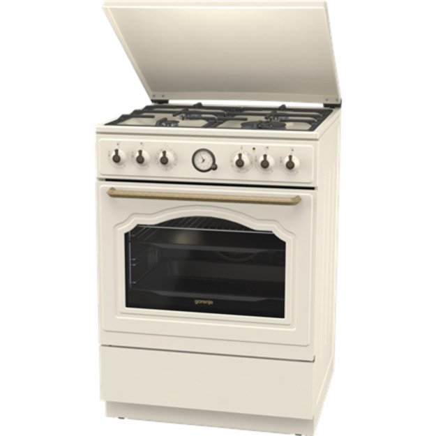 Gorenje Cooker | GKS6C71CLI | Hob type Gas | Oven type Electric | Gold | Width 60 cm | Depth 60 cm | 71 L
