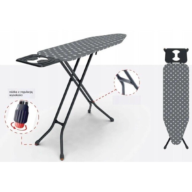 IRONING BOARD 120x38cm PROMIS PKD50 STAR solid with adjustable stability