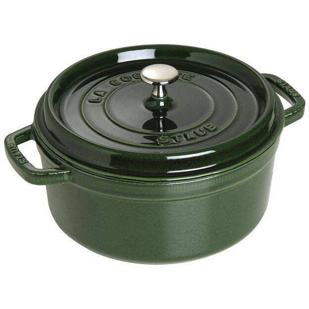 Staub Round Cast Iron Casserole - 3.8 ltr, Green