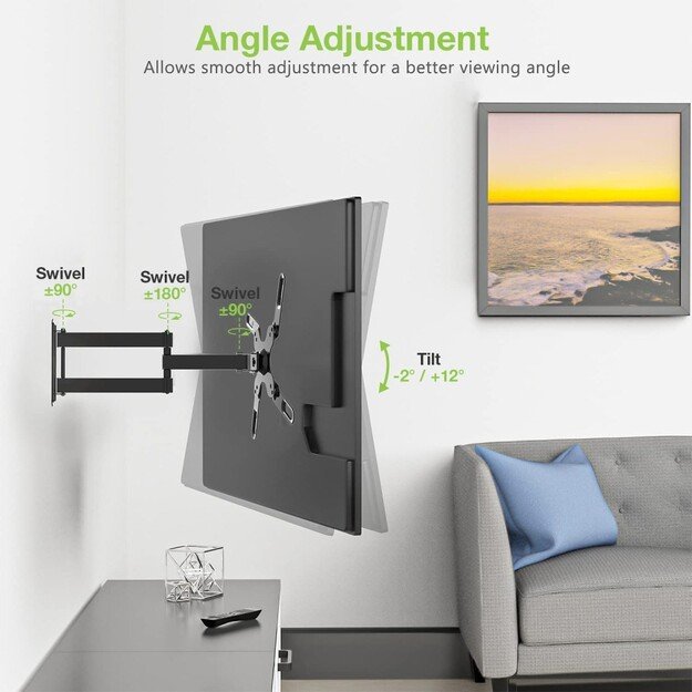 Techly 23-55 Universal LCD TV Wall Mount Bracket Black  ICA-PLB 136M