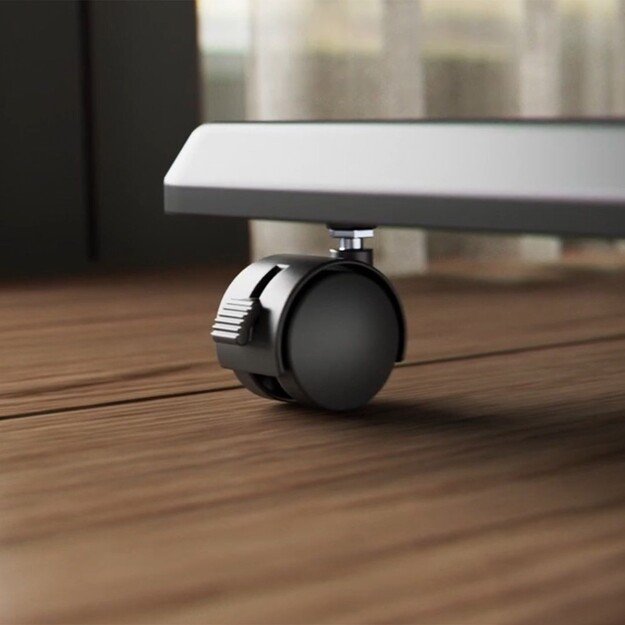 Stand / cart for TV Ergo-Office, max. load 50kg / 5kg shelf, max. VESA 600x400, built-in power strip, black, ER-304 B