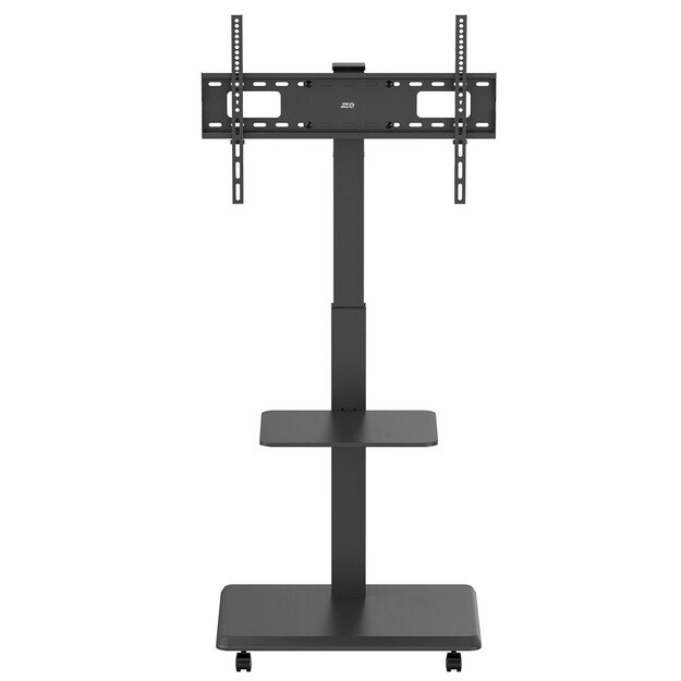 Stand / cart for TV Ergo-Office, max. load 50kg / 5kg shelf, max. VESA 600x400, built-in power strip, black, ER-304 B
